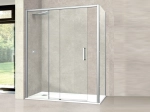 Paroi de douche coulissante, L. 95 à 200 cm, Hauteur 180 cm, STOCK DISPONIBLE, verre de sécurité et traité anti-calcaire, finition argent brillant. livraison offerte et rapide.